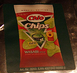 Verpackung der neuen Chio Chips Wasabi