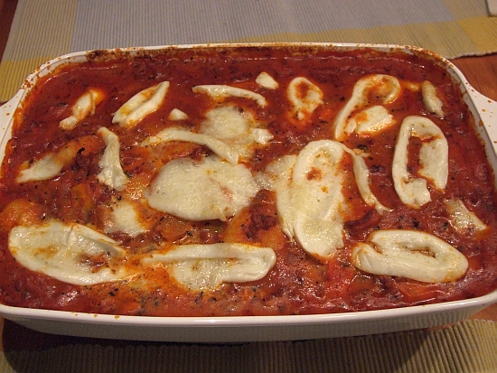 Foto: Tomatiger Gnocchi Kürbis-Auflauf mit Büffelmozzarella