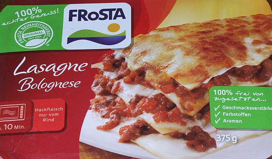 Foto: Packung der Lasagne Bolognese von Frosta